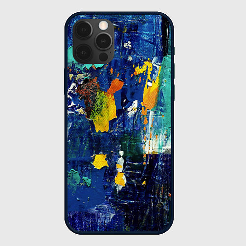 Чехол iPhone 12 Pro КРАСКА PAINT / 3D-Черный – фото 1