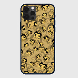 Чехол для iPhone 12 Pro PATTERN BENDY AND THE INK MACHINE, цвет: 3D-черный