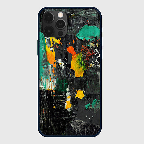 Чехол iPhone 12 Pro Пятна краски / 3D-Черный – фото 1