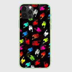Чехол для iPhone 12 Pro ХВОСТ ФЕИ ЛОГОБОМБИНГ ЦВЕТНЫЕ СИМВОЛЫ FAIRY TAIL, цвет: 3D-салатовый
