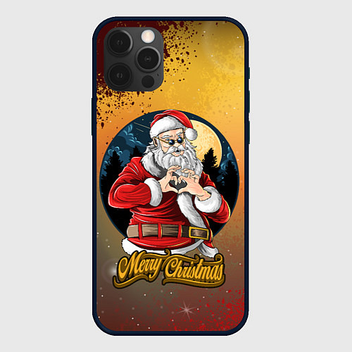 Чехол iPhone 12 Pro Santa love you / 3D-Черный – фото 1