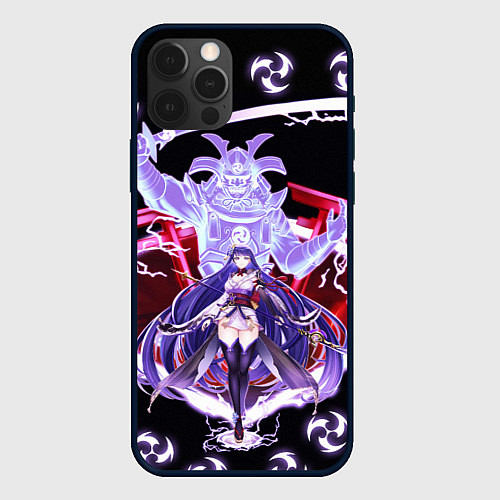 Чехол iPhone 12 Pro SHOGUN RAIDEN SAMURAI DEMON GENSHIN IMPACT / 3D-Черный – фото 1