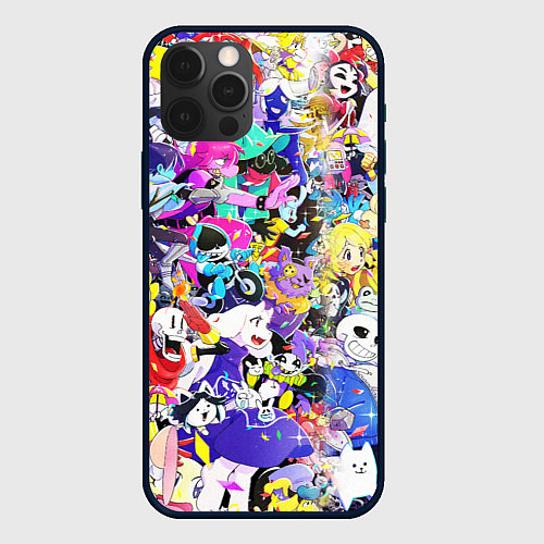 Чехол iPhone 12 Pro UNDERTALE PATTERN HEROES, ВСЕ ГЕРОИ ИГРЫ / 3D-Черный – фото 1