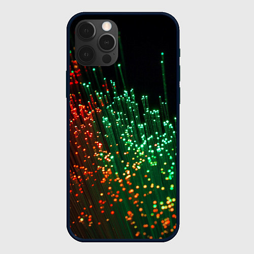Чехол iPhone 12 Pro Неоновые светящиеся палочки / 3D-Черный – фото 1