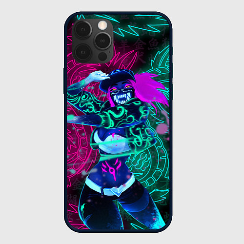 Чехол iPhone 12 Pro KDA NEON DRAGONS LEAGUE OF LEGENDS НЕОНОВЫЕ ДРАКОН / 3D-Черный – фото 1