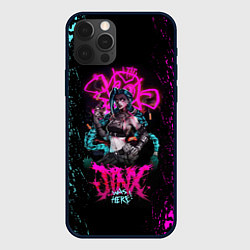 Чехол iPhone 12 Pro JINX ARCANE LEAGUE OF LEGENDS, КРАСКИ