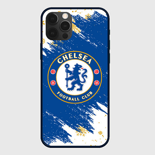 Чехол iPhone 12 Pro НОВОГОДНИЙ ЧЕЛСИ, CHELSEA НОВЫЙ ГОД / 3D-Черный – фото 1