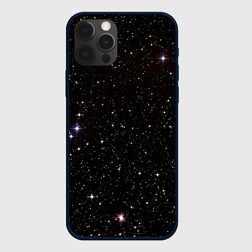 Чехол iPhone 12 Pro Ночное звездное небо / 3D-Черный – фото 1
