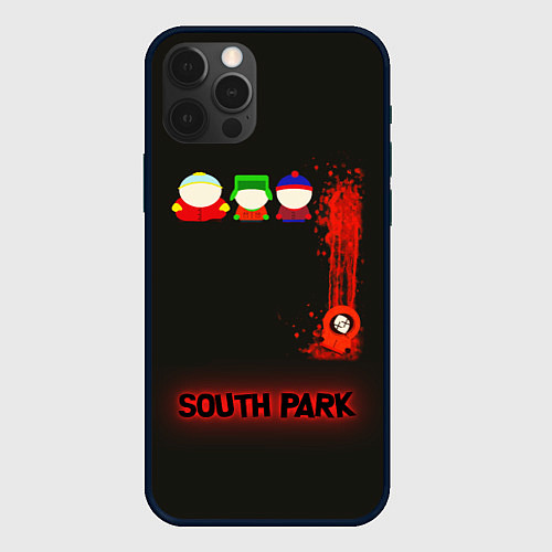 Чехол iPhone 12 Pro Южный парк главные персонажи South Park / 3D-Черный – фото 1