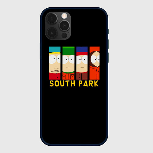 Чехол iPhone 12 Pro South Park - Южный парк главные герои / 3D-Черный – фото 1