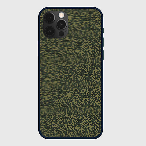Чехол iPhone 12 Pro Цифра Флора пиксельный камуфляж / 3D-Черный – фото 1