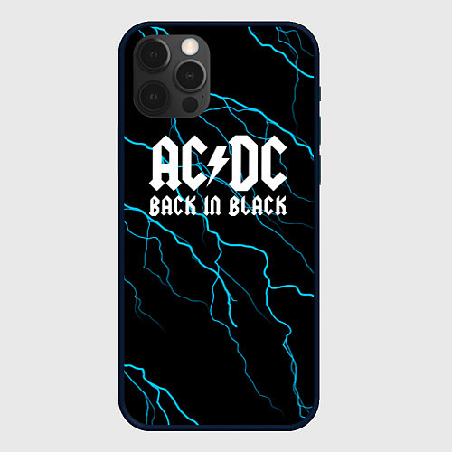 Чехол iPhone 12 Pro ACDC - Молнии / 3D-Черный – фото 1