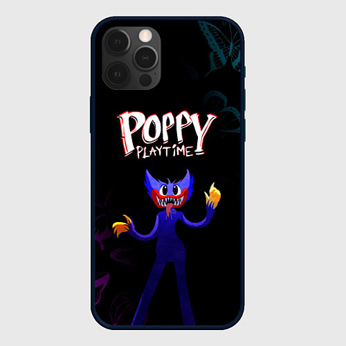 Чехол iPhone 12 Pro Poppy Playtime бабочки / 3D-Черный – фото 1