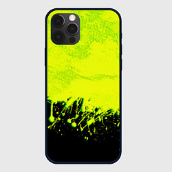 Чехол для iPhone 12 Pro НЕОНОВЫЕ БРЫЗГИ КРАСКИ, цвет: 3D-черный