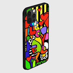 Чехол для iPhone 12 Pro Romero Britto - love you, цвет: 3D-черный — фото 2