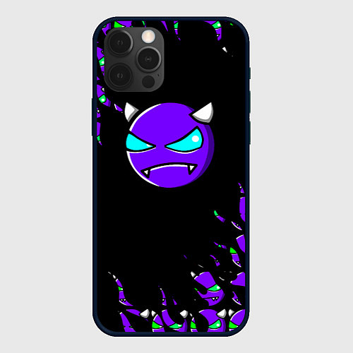 Чехол iPhone 12 Pro Geometry Dash / 3D-Черный – фото 1