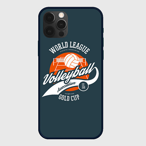 Чехол iPhone 12 Pro Volleyball Волейбол / 3D-Черный – фото 1