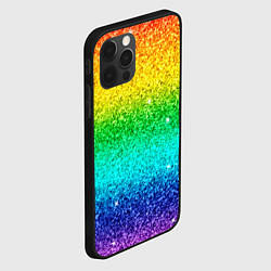 Чехол для iPhone 12 Pro Блестки радуга, цвет: 3D-черный — фото 2