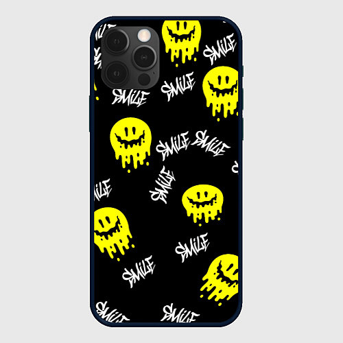 Чехол iPhone 12 Pro SMILE smile граффити / 3D-Черный – фото 1