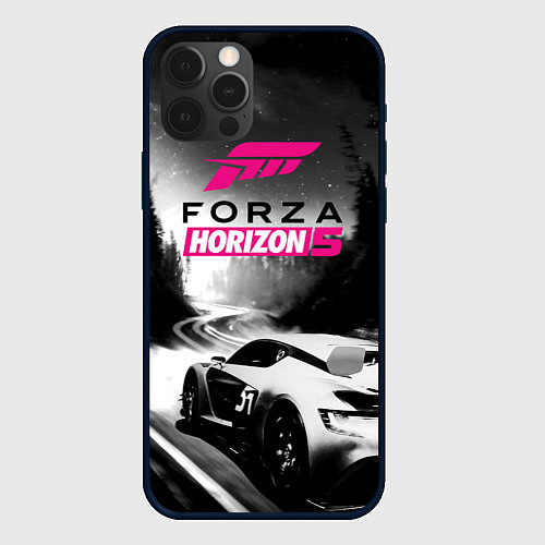 Чехол iPhone 12 Pro Forza Horizon 5 - night race / 3D-Черный – фото 1