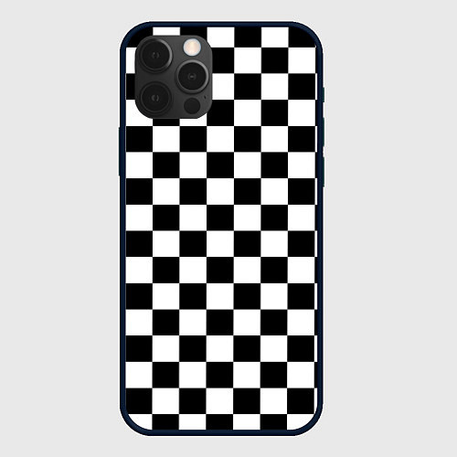 Чехол iPhone 12 Pro Chess Squares Cubes / 3D-Черный – фото 1