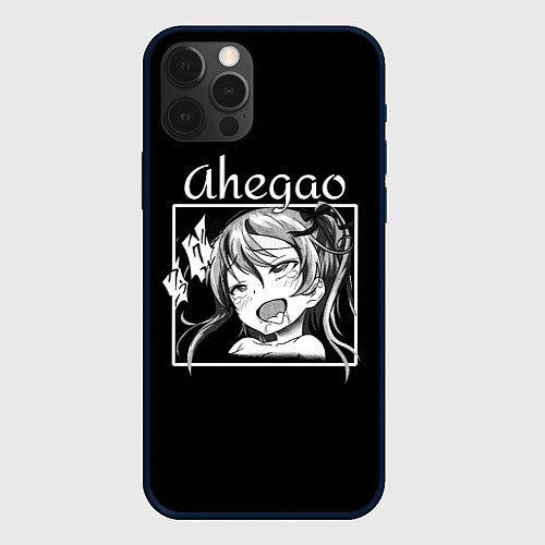 Чехол iPhone 12 Pro АХЕГАО AHEGAO аниме / 3D-Черный – фото 1