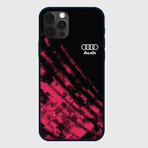 Чехол iPhone 12 Pro Audi Текстура / 3D-Черный – фото 1