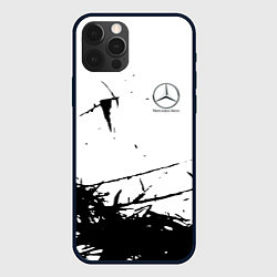 Чехол для iPhone 12 Pro Mercedes текстура, цвет: 3D-черный
