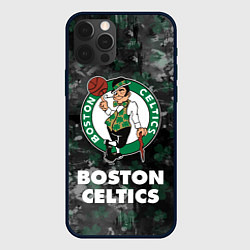 Чехол для iPhone 12 Pro Бостон Селтикс, Boston Celtics, НБА, цвет: 3D-черный