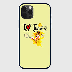 Чехол для iPhone 12 Pro Я Люблю Tennis, цвет: 3D-черный