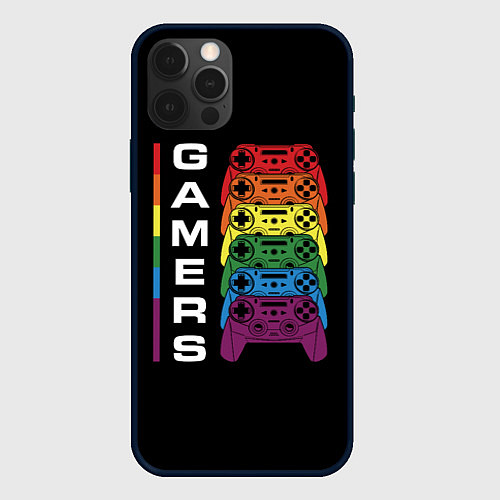 Чехол iPhone 12 Pro GAMERS Геймеры / 3D-Черный – фото 1