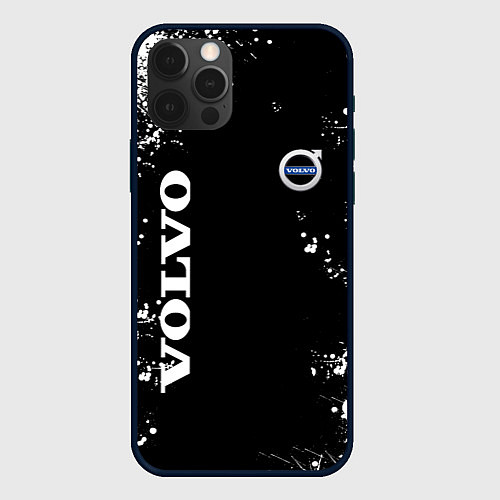 Чехол iPhone 12 Pro Volvo капли и брызги красок / 3D-Черный – фото 1