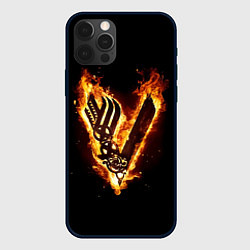 Чехол для iPhone 12 Pro Викинги: Вальхалла, логотип, цвет: 3D-черный