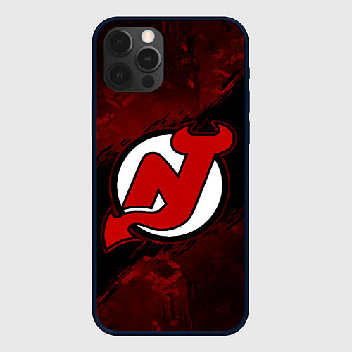 Чехол iPhone 12 Pro New Jersey Devils, Нью Джерси Девилз / 3D-Черный – фото 1