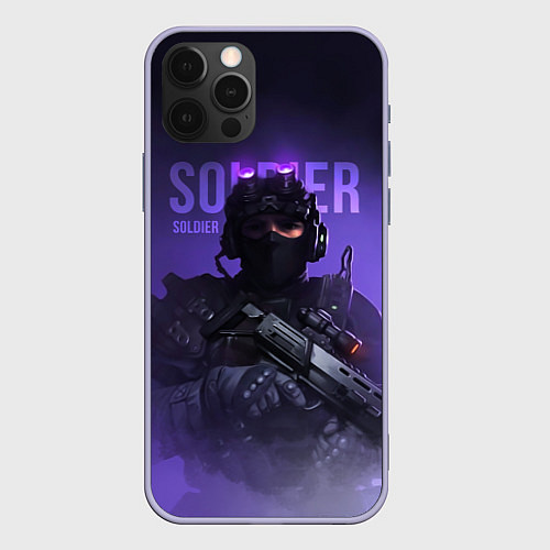 Чехол iPhone 12 Pro Military soldier / 3D-Светло-сиреневый – фото 1