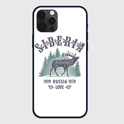 Чехол iPhone 12 Pro SIBERIA из России с Любовью / 3D-Черный – фото 1