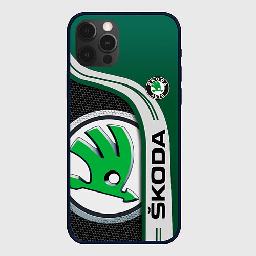 Чехол iPhone 12 Pro SKODA AUTO ШКОДА АВТО / 3D-Черный – фото 1