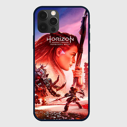 Чехол iPhone 12 Pro Horizon Forbidden West game poster / 3D-Черный – фото 1