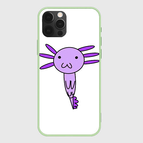 Чехол iPhone 12 Pro Axolotl / 3D-Салатовый – фото 1