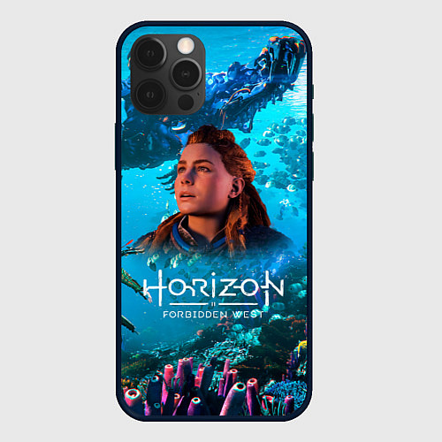 Чехол iPhone 12 Pro Horizon Forbidden West Подводный мир / 3D-Черный – фото 1