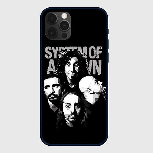 Чехол iPhone 12 Pro System of a Down рок группа / 3D-Черный – фото 1