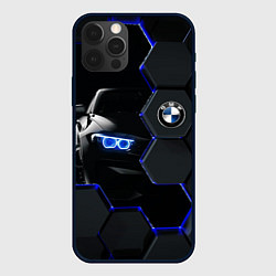 Чехол для iPhone 12 Pro BMW НЕОН СОТЫ, цвет: 3D-черный