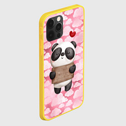 Чехол для iPhone 12 Pro Панда с сердечком love, цвет: 3D-желтый — фото 2