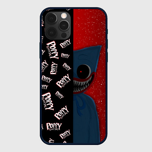 Чехол iPhone 12 Pro Poppy Playtime Half Pattern Half Face / 3D-Черный – фото 1