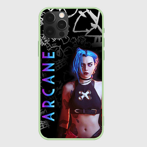 Чехол iPhone 12 Pro JINX ARCANE / 3D-Салатовый – фото 1