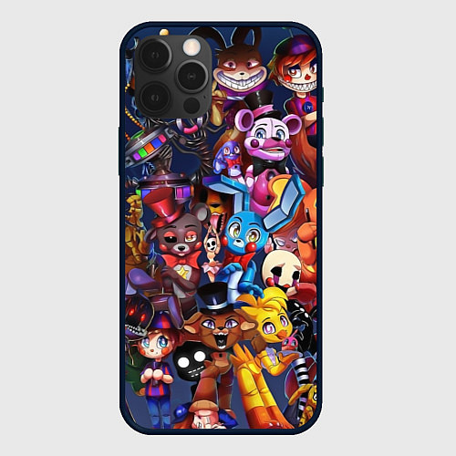 Чехол iPhone 12 Pro Cute Fnaf Pattern / 3D-Черный – фото 1