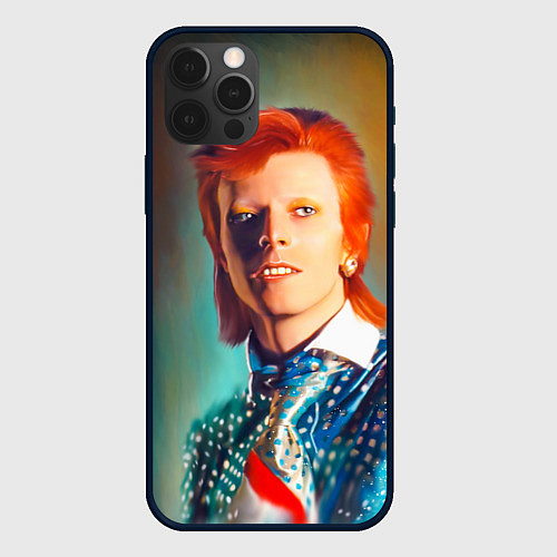 Чехол iPhone 12 Pro Ziggy Stardust Portrait / 3D-Черный – фото 1