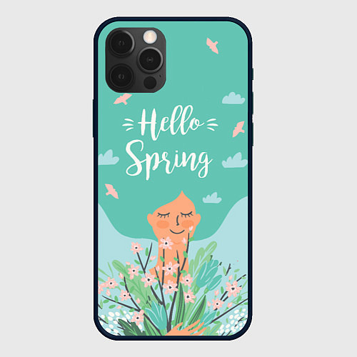 Чехол iPhone 12 Pro Hello spring / 3D-Черный – фото 1