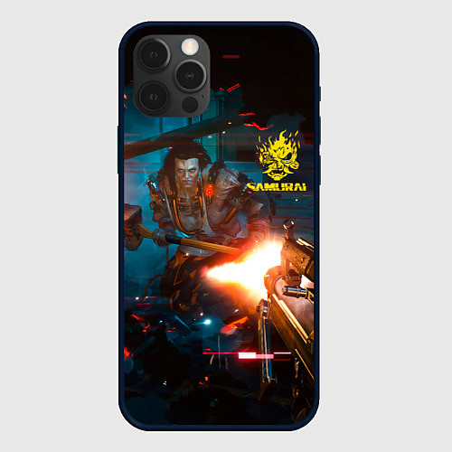 Чехол iPhone 12 Pro Cyberpunk 2077 Night city / 3D-Черный – фото 1