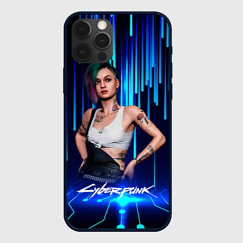 Чехол iPhone 12 Pro Джуди Альварес Judy Cyberpunk 2077 / 3D-Черный – фото 1